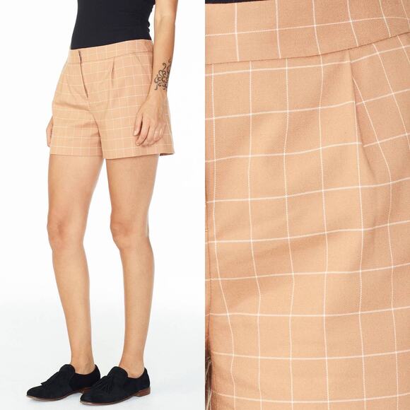 AX Armani Exchange Pleated Window Pane Shorts Woman Size 0 New $95 - Picture 5 of 5